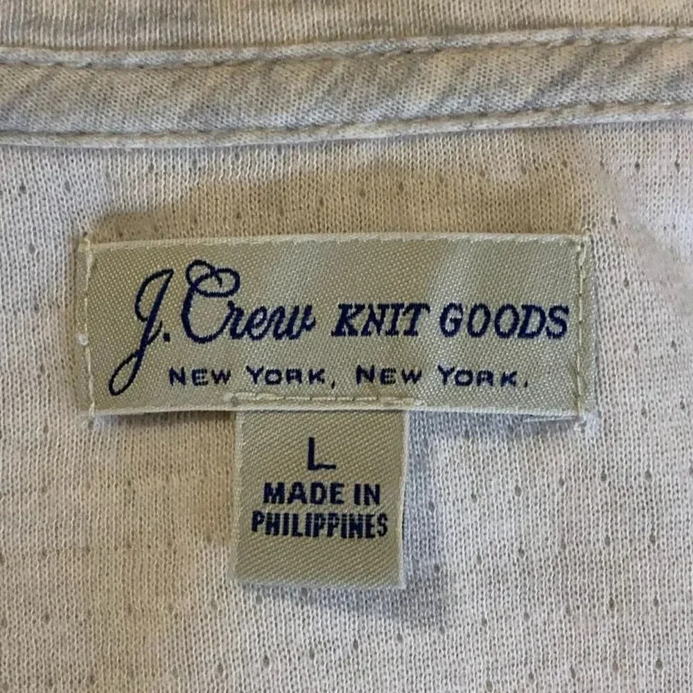 J.Crew Men's Double Knit Half Zip Long Sleeve‎ Cotton Pullover Sweatshirt Size L